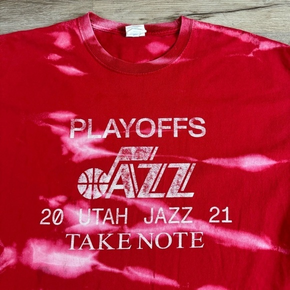 Utah Jazz custom acid wash t shirt
NBA red port co tag men’s XL
Measures 23x29 - Picture 2 of 6